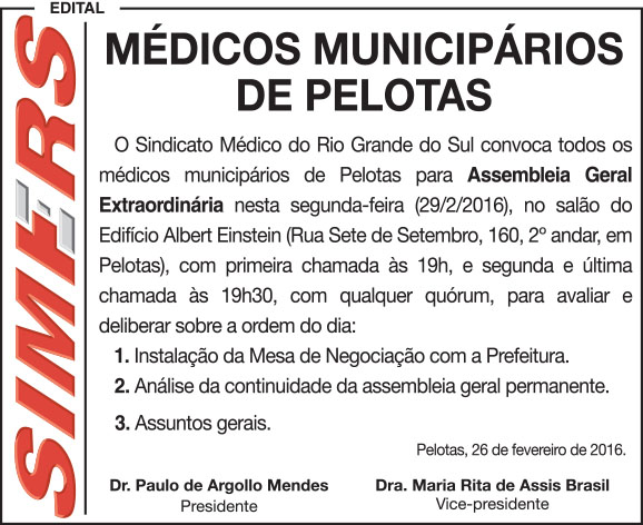 26/2/2016 Pelotas edital assembleia municipários